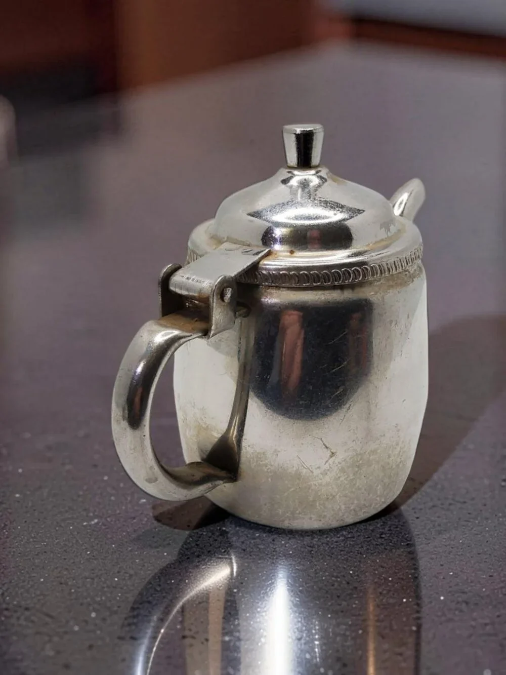 vintage 1970s-80s edward don stainless steel restaurant syrup/cream dispenser